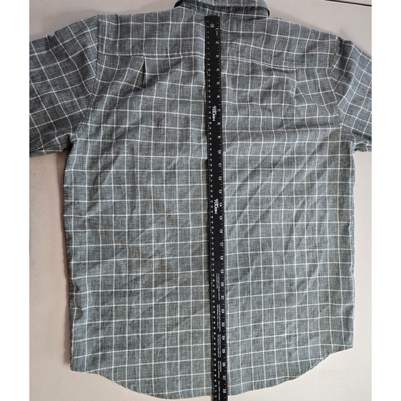 Orivs Classic Collection Button Down Shirt Men's M Gray Plaid Short Sleeve - Picture 8 of 16